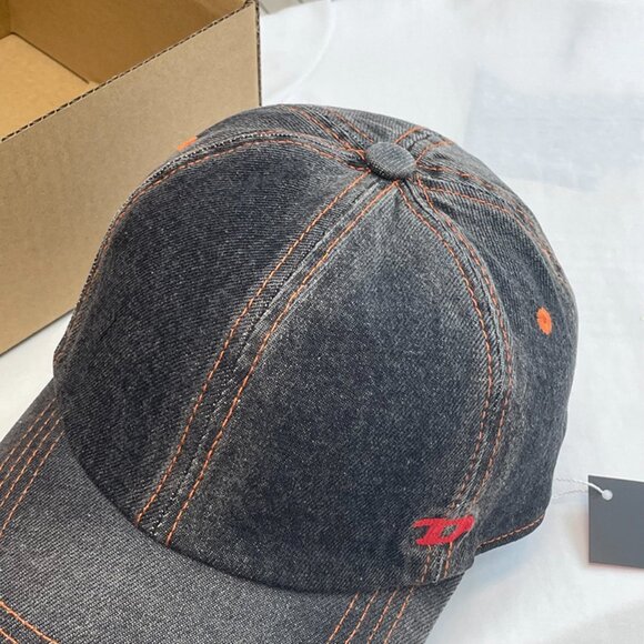Diesel Dark Grey Contrast Denim Baseball Cap - Picture 4 of 6